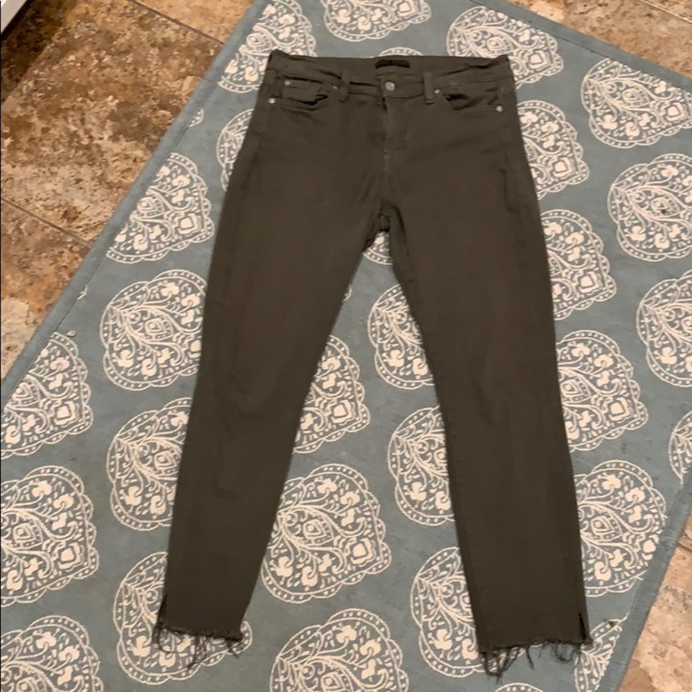 SEVEN FOR ALL MANKIND OLIVE SKINNY JEANS